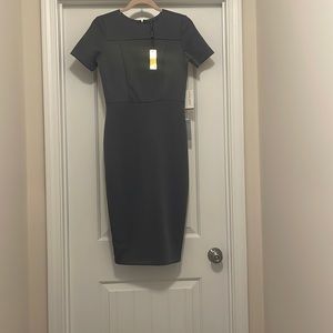 NWT Alexia Admor Scuba Midi Sheath Dress Castle Grey Size XS